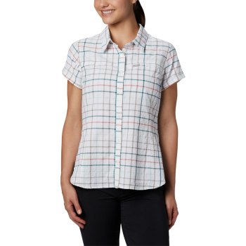 Columbia Silver Ridge Novelty Short Sleeve, Camisa Verde Claro Menta Para Mujer | 327165-GTO